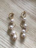 Long gold and Pearl earrings