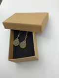 Rough raw drop, Birthstone earrings in citrine or aquamarine, gold or silver earrings
