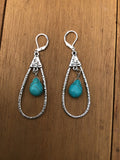 Boho Chic Turqouise Earrings, Turquoise Jewelry, Bohemian jewelry,  December birthstone, Gift for her, cute gift,, Birthstone December,