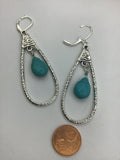 Boho Chic Turqouise Earrings, Turquoise Jewelry, Bohemian jewelry,  December birthstone, Gift for her, cute gift,, Birthstone December,