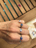 2 Evil eye rings, his and her jewelry, under 15 gift, evil eye rings, protection jewelry, gift idea,