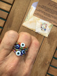 2 Evil eye rings, his and her jewelry, under 15 gift, evil eye rings, protection jewelry, gift idea,