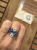 2 Evil eye rings, his and her jewelry, under 15 gift, evil eye rings, protection jewelry, gift idea,