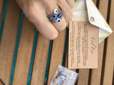 2 Evil eye rings, his and her jewelry, under 15 gift, evil eye rings, protection jewelry, gift idea,