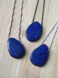Lapis lazuli Necklace,  Lapis Pendant, stone necklace, modern bohemian, layering necklace
