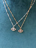 Evil eye necklace in gold or silver, perfect gift, protection jewelry, gift for bff, gift for mom,