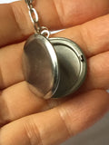 Silver locket, Round Locket, Chunky jewelry, gift for him, gift for her