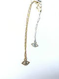 Evil eye necklace in gold or silver, perfect gift, protection jewelry, gift for bff, gift for mom,