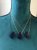 Lapis lazuli Necklace,  Lapis Pendant, stone necklace, modern bohemian, layering necklace