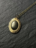 Bronze locket with rose quartz, labradorite, lapis lazuli, amazonite, pyrite, tiger eye, moss agate, amethyst or jasper, long locket,