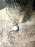 Silver locket, Round Locket, Chunky jewelry, gift for him, gift for her