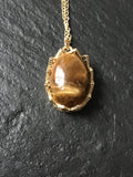 Moss agate, lapis lazuli, labradorite, amethyst, or tiger eye gold pendant necklace, elegant gift idea, gift for her,