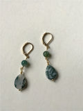 Moss agate earrings