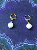 Pink Opal ear hugging hoops, October birthstone earrings, birthday gift idea, gift for girlfriend