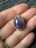 Moss agate, lapis lazuli, labradorite, amethyst, or tiger eye gold pendant necklace, elegant gift idea, gift for her,