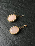 Elegant gold earrings, lapis lazuli, moss agate, rose quartz, pyrite,  amazonite, tiger eye, gift for her, elegant gift, anniversary gift,