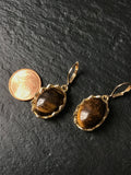 Elegant gold earrings, lapis lazuli, moss agate, rose quartz, pyrite,  amazonite, tiger eye, gift for her, elegant gift, anniversary gift,