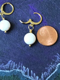 Pink Opal ear hugging hoops, October birthstone earrings, birthday gift idea, gift for girlfriend