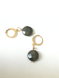 Pyrite earrings in gold or silver