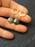 Pyrite earrings in gold or silver