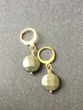 Pyrite earrings in gold or silver