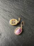 Elegant gold earrings, lapis lazuli, moss agate, rose quartz, pyrite,  amazonite, tiger eye, gift for her, elegant gift, anniversary gift,