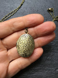 Bronze locket, with choose your chain, memory locket, gift for her