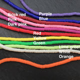 Surfer choker, clay heishi choker, personalized name choker, colorful  fun choker necklace