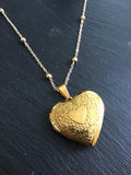 Gold Heart locket, personalize your chain, photo locket, gift for her, add your photo