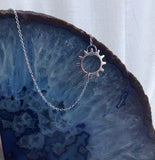 Steampunk Silver Gear Necklace