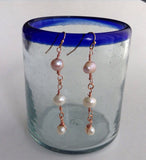 Rose Gold Pearl Earrings, pearl earrings, bridal jewelry, bridesmaid gift
