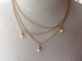 Layered Rose Gold and Pearl Necklace