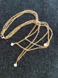 Layered Rose Gold and Pearl Necklace
