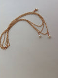 Layered Rose Gold and Pearl Necklace