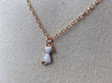 Cat charm necklace, Rose Gold Kitty Cat Enamel Charm Necklace, cat necklace, animal jewelry,