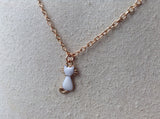 Rose Gold Kitty Cat Enamel Charm choker Necklace, cat necklace