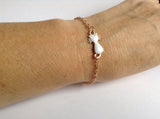 Rose Gold Kitty Cat Enamel Charm Bracelet