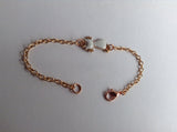 Rose Gold Kitty Cat Enamel Charm Bracelet