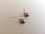 Rose Gold pearl Earrings, Silver Earrings, Pearl Earrings, Bridesmaids Earrings,