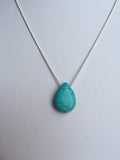 Turquoise Necklace, december birthstone, Turquoise Pendant, stone necklace, modern bohemian, layering necklace