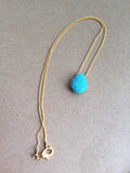 Turquoise Necklace, december birthstone, Turquoise Pendant, stone necklace, modern bohemian, layering necklace
