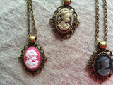 Cameo necklace, dainty cameo necklaces, vintage look cameo