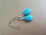 Tear drop Turquoise earrings, silver earrings, Boho jewelry, turquoise jewelry, southwestern style earrings