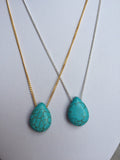 Turquoise Necklace, december birthstone, Turquoise Pendant, stone necklace, modern bohemian, layering necklace