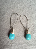 Turqouise Earrings, Turquoise Pendant Earrings