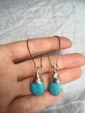 Turqouise Earrings, Turquoise Pendant Earrings