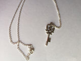 Silver Skeleton Key Necklace, Steampunk Key Necklace, steampunk jewelry