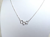 Three Interlocking Hearts Necklace, Heart Necklace, Bridal Jewelry,
