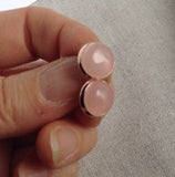 Rose Gold Rose Quartz stud Earrings