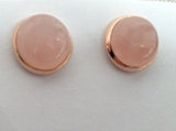 Rose Gold Rose Quartz stud Earrings